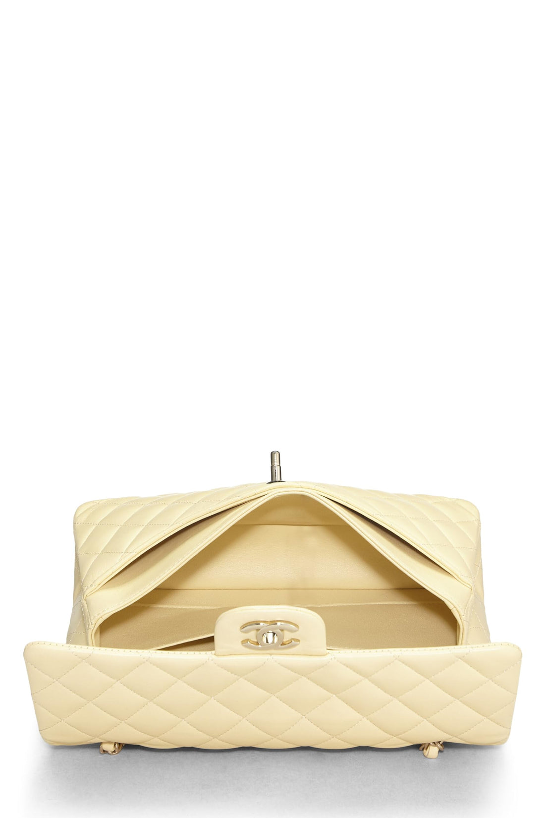 Chl,  Yellow Calfskin Classic Double Flap Medium, Yellow - Loose Stones