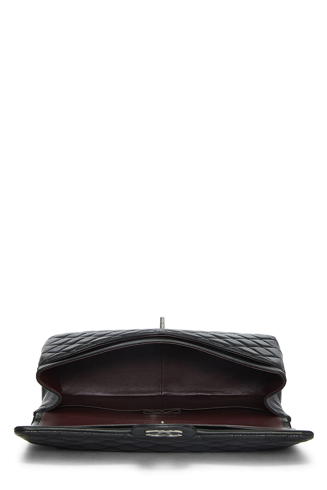 Chl,  Black Quilted Lambskin New Classic Double Flap Maxi, Black - Loose Stones