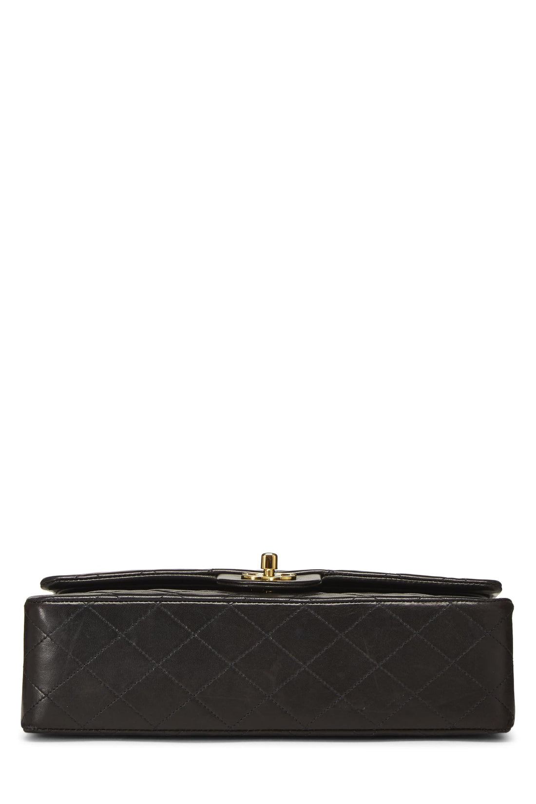 Chl,  Black Quilted Lambskin Classic Double Flap Medium, Black - Loose Stones