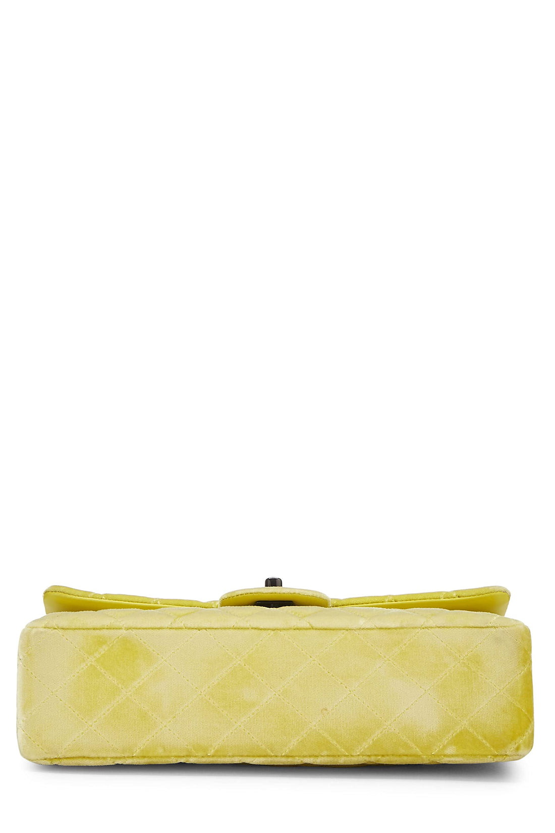 Chl,  Yellow Quilted Velvet Classic Double Flap Medium, Yellow - Loose Stones