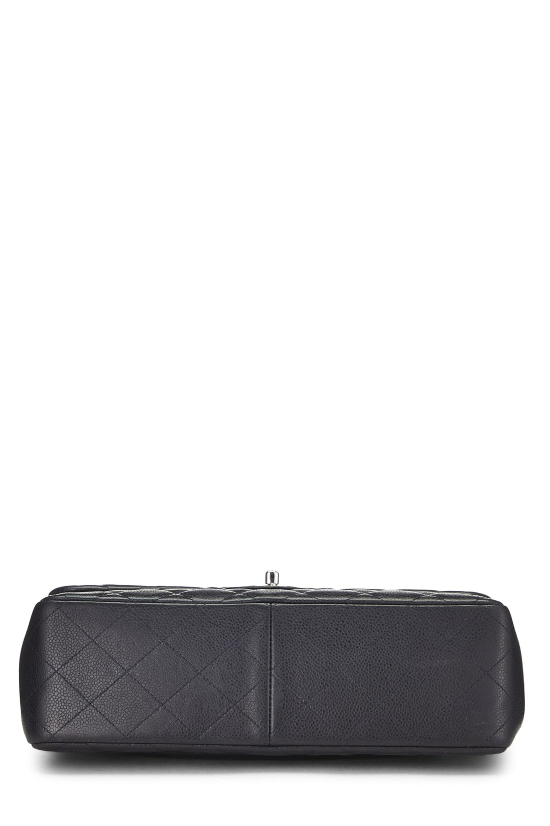 Chl,  Navy Quilted Caviar New Classic Double Flap Jumbo, Navy - Loose Stones