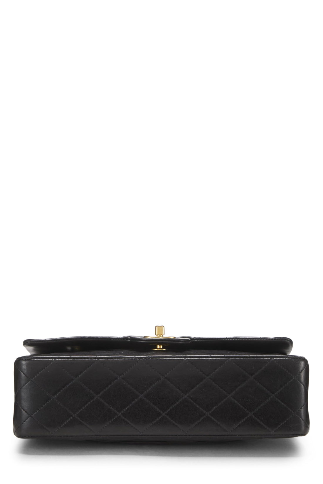 Chl,  Black Quilted Lambskin Classic Double Flap Medium, Black - Loose Stones
