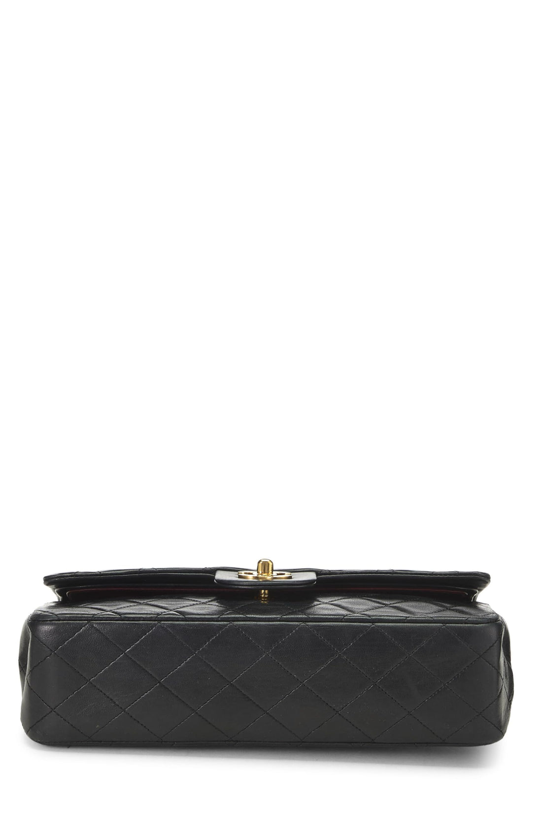 Chl,  Black Quilted Lambskin Classic Double Flap Medium, Black - Loose Stones