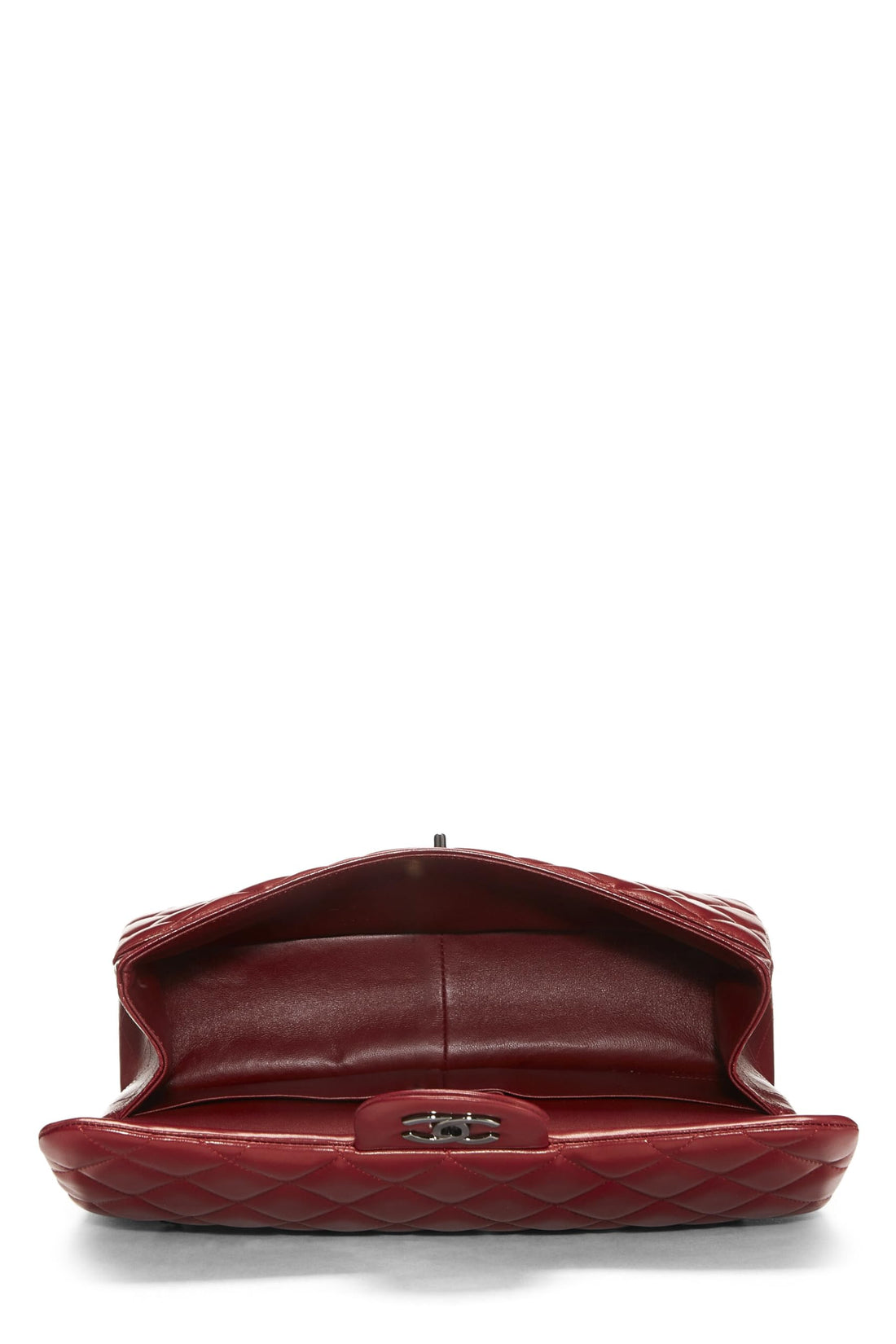 Chl,  Red Quilted Lambskin New Classic Double Flap Jumbo, Red - Loose Stones