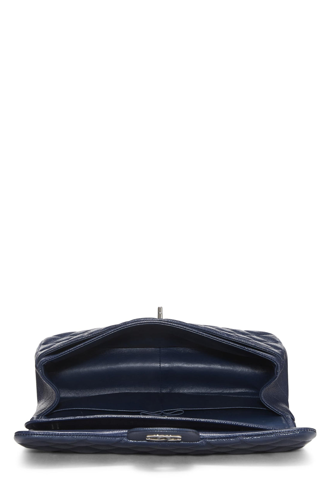 Chl,  Navy Quilted Caviar New Classic Double Flap Jumbo, Navy - Loose Stones