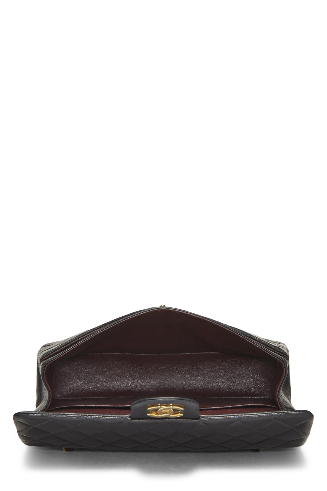 Chl,  Black Quilted Lambskin Classic Double Flap Medium, Black - Loose Stones
