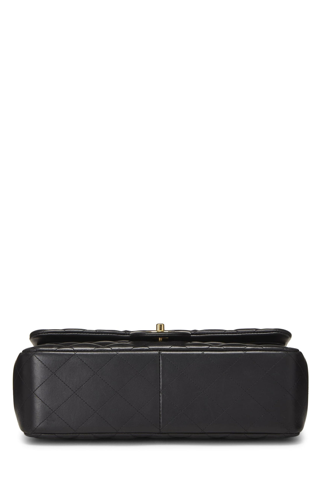 Chl,  Black Quilted Lambskin New Classic Double Flap Jumbo, Black - Loose Stones