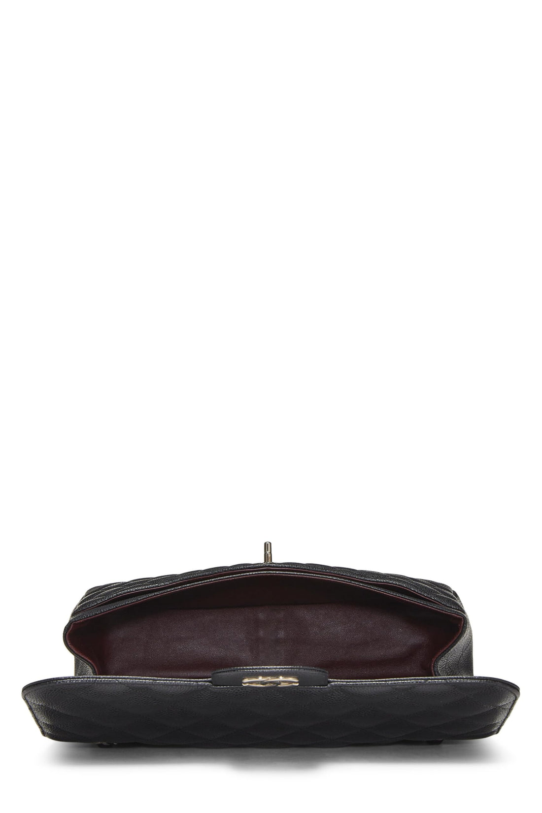 Chl,  Black Quilted Caviar New Classic Double Flap Jumbo, Black - Loose Stones