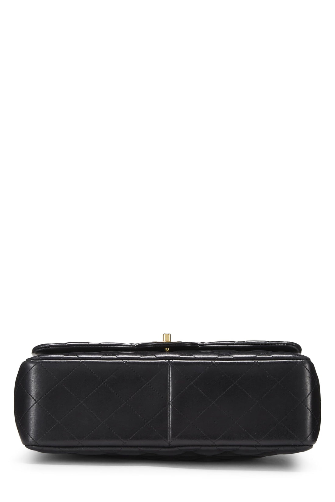 Chl,  Black Quilted Lambskin New Classic Double Flap Jumbo, Black - Loose Stones