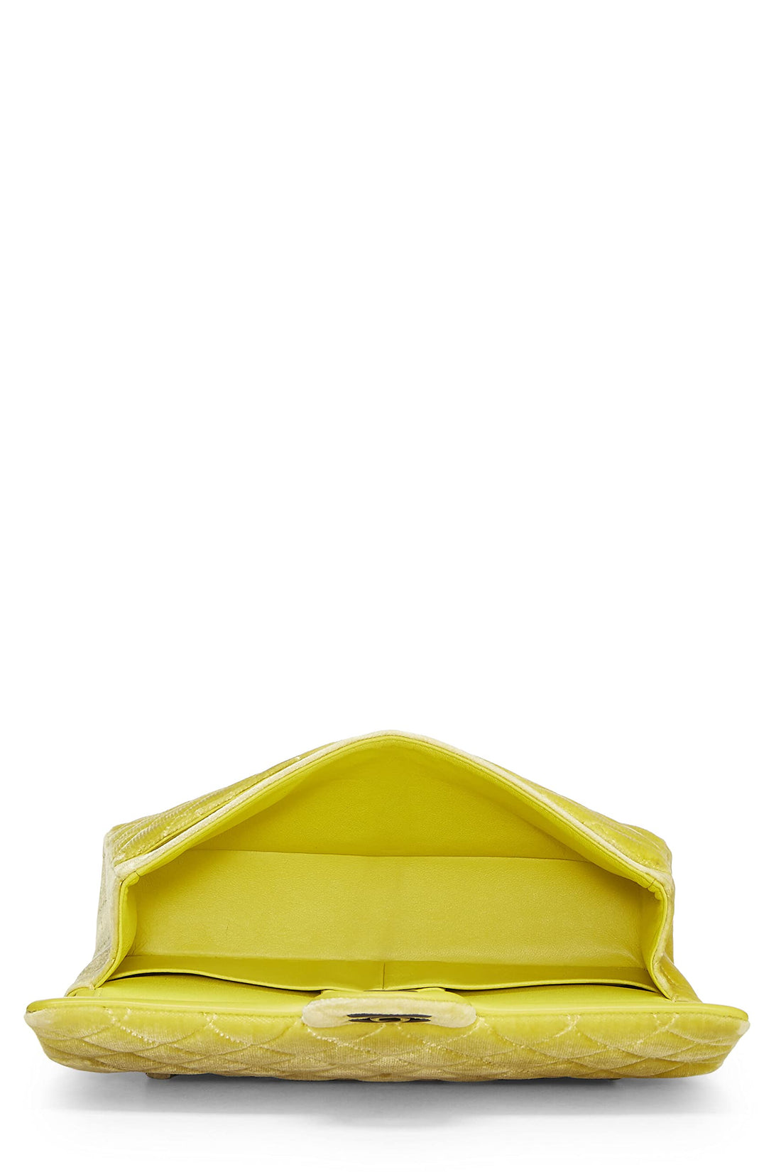Chl,  Yellow Quilted Velvet Classic Double Flap Medium, Yellow - Loose Stones