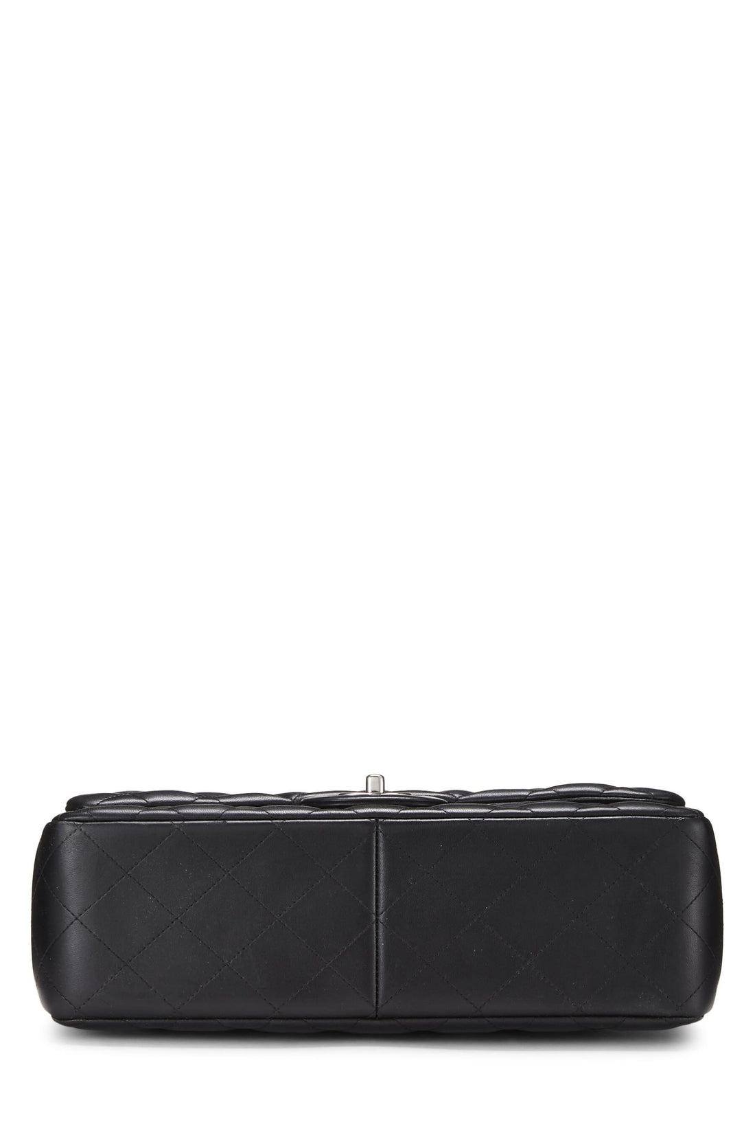 Chl,  Black Quilted Lambskin New Classic Double Flap Jumbo, Black - Loose Stones