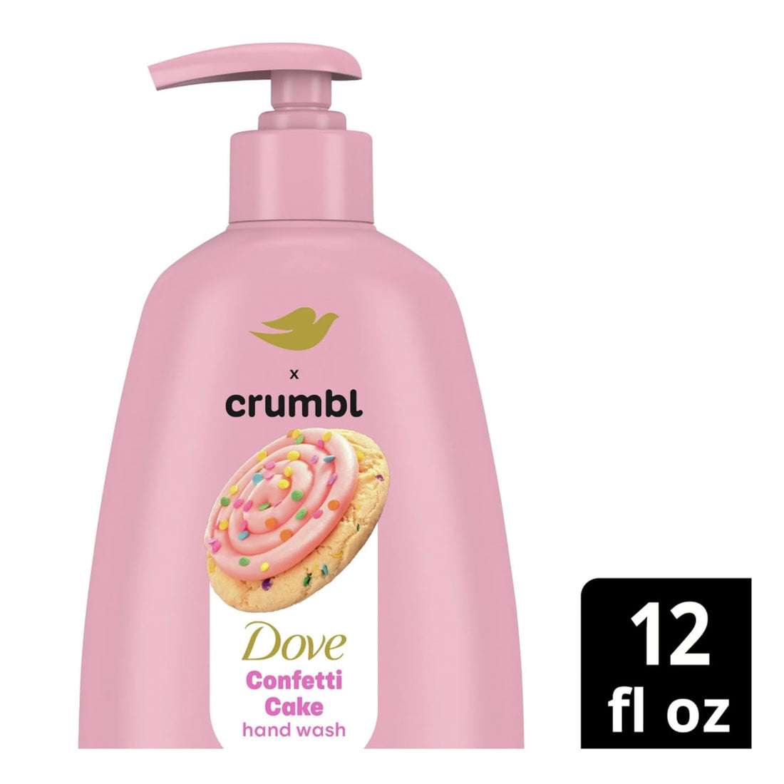 Dove X Crumbl Moisturizing Liquid Hand Wash Confetti Cake | 2-pack, of 12 oz Hand Wash with Pump | Limited Edition (Confetti Cake)