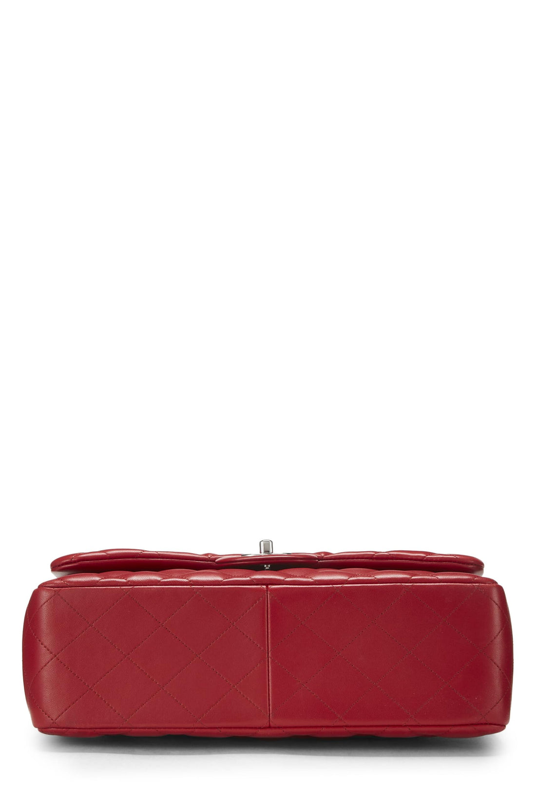 Chl,  Red Quilted Lambskin New Classic Double Flap Jumbo, Red - Loose Stones