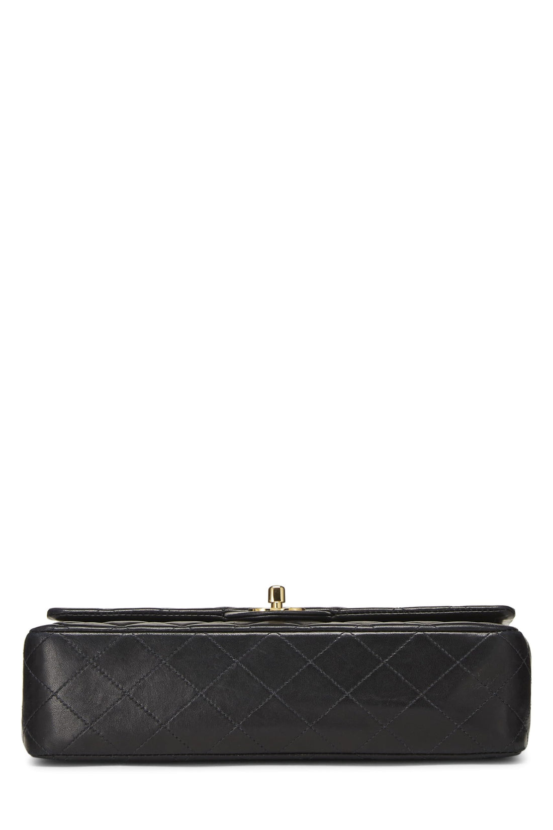 Chl,  Black Quilted Lambskin Classic Double Flap Medium, Black - Loose Stones