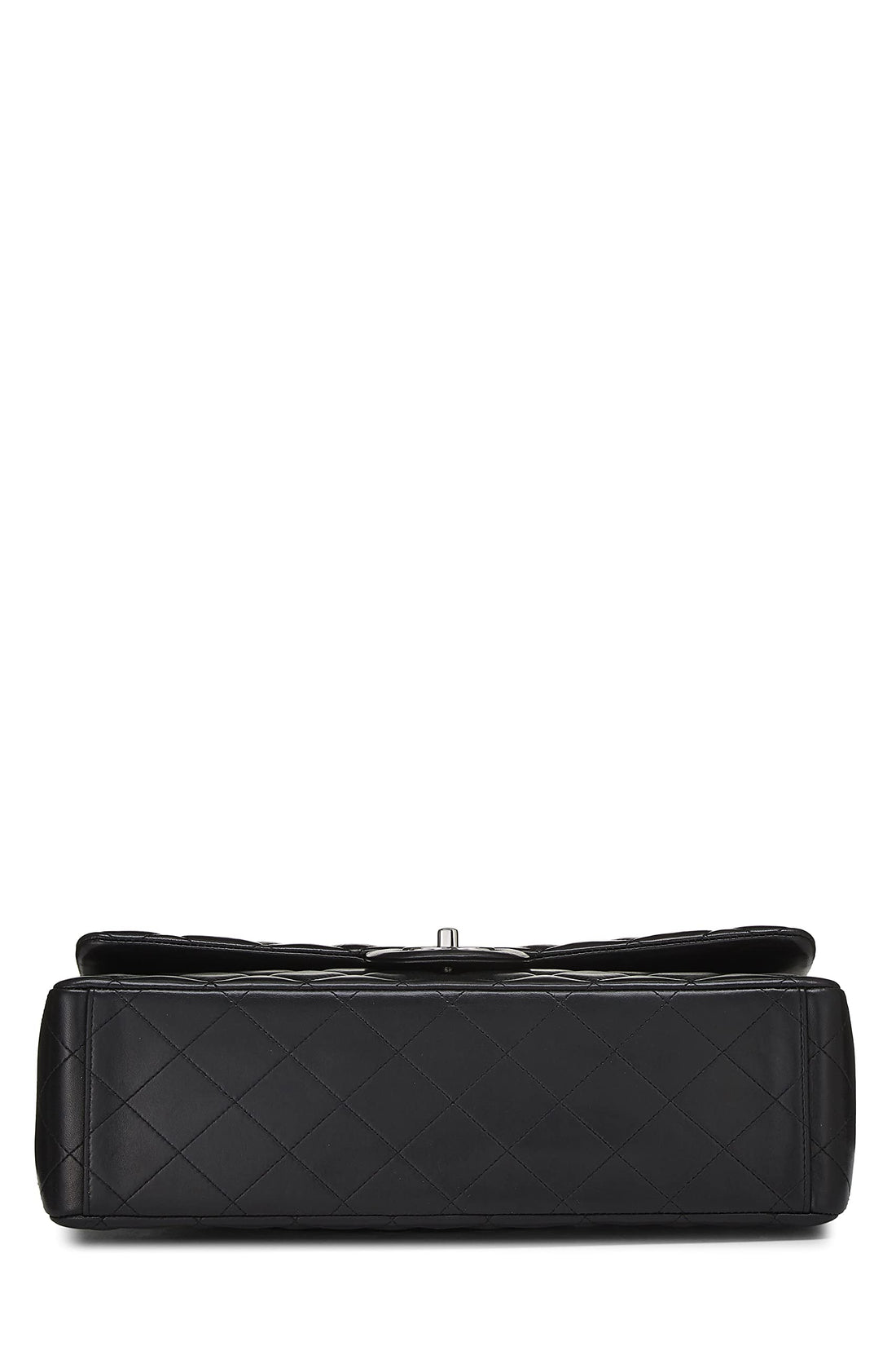 Chl,  Black Quilted Lambskin New Classic Double Flap Maxi, Black - Loose Stones