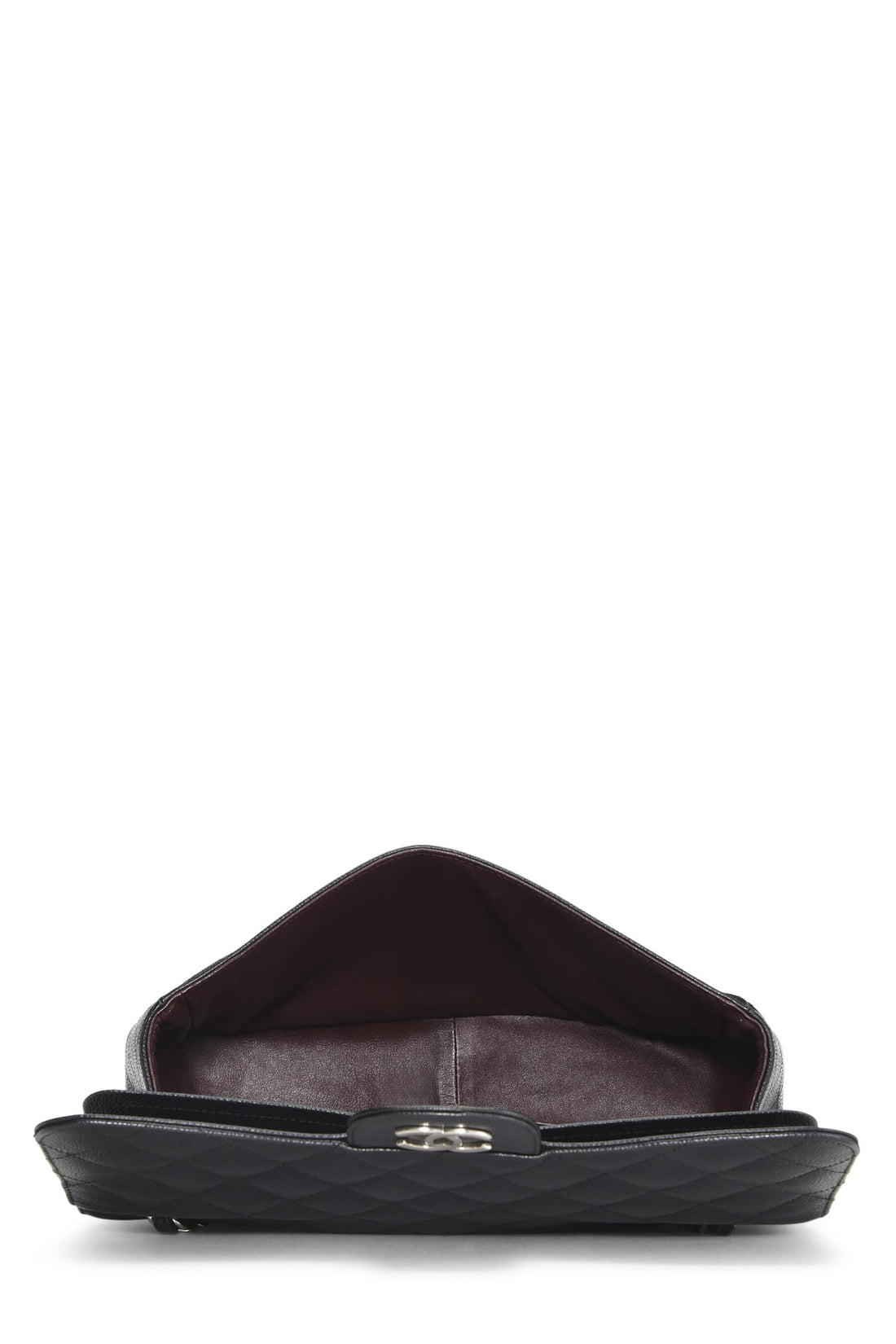 Chl,  Black Quilted Caviar New Classic Double Flap Jumbo, Black - Loose Stones