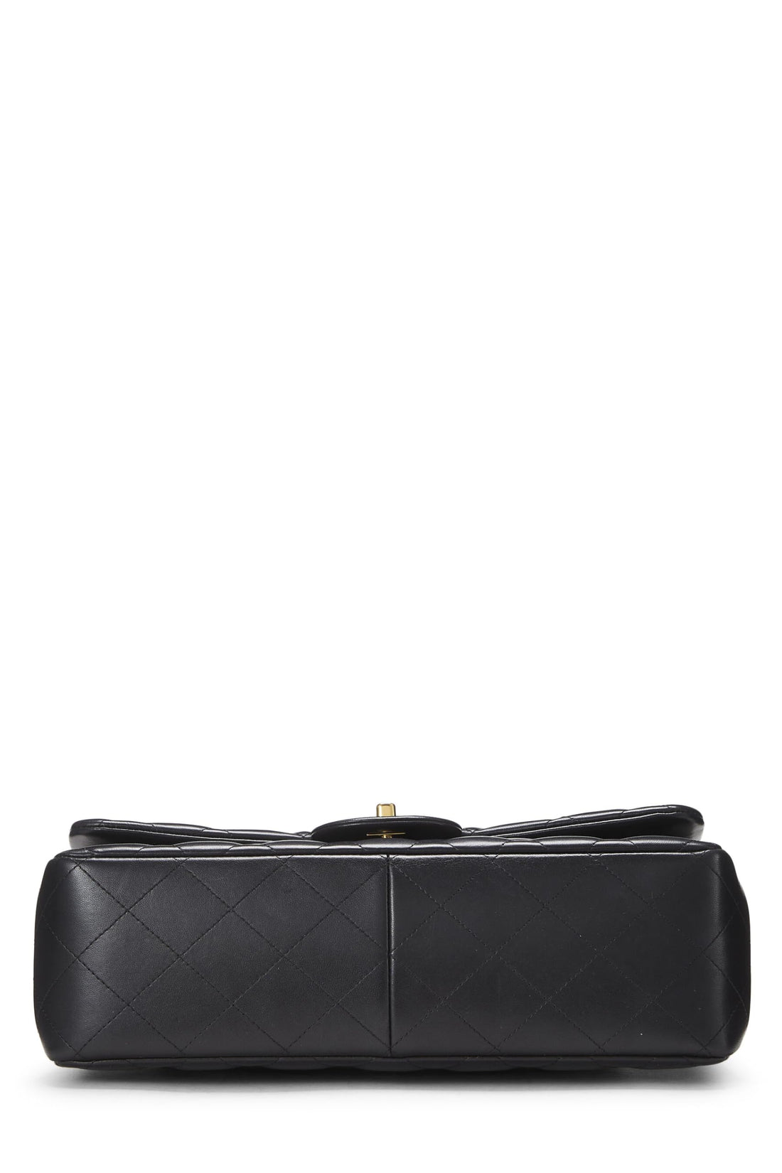 Chl,  Black Quilted Lambskin New Classic Double Flap Jumbo, Black - Loose Stones