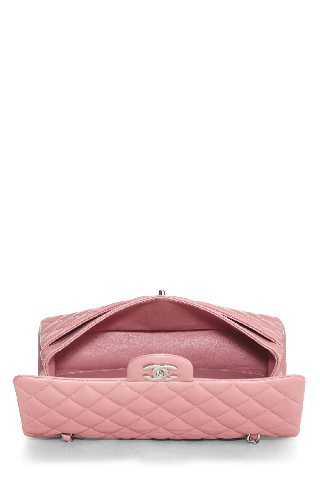 Chl,  Pink Quilted Lambskin Classic Double Flap Medium, Pink - Loose Stones