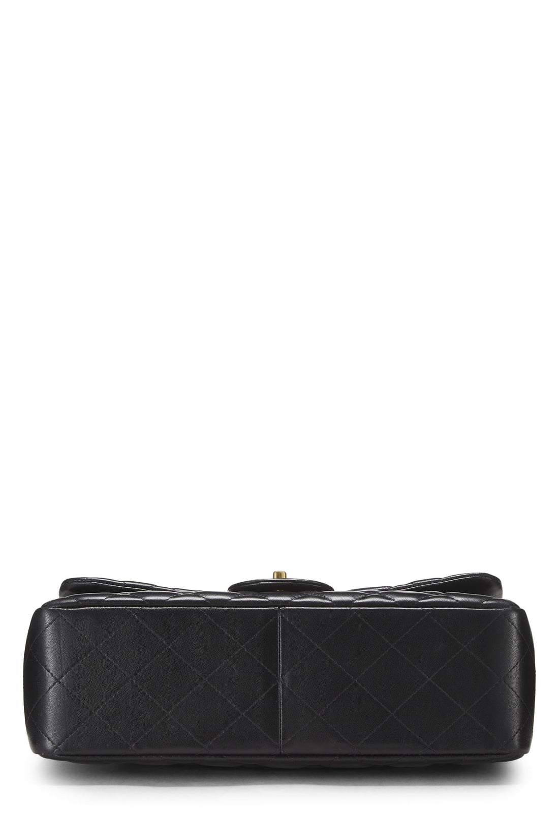 Chl,  Black Quilted Lambskin New Classic Double Flap Jumbo, Black - Loose Stones