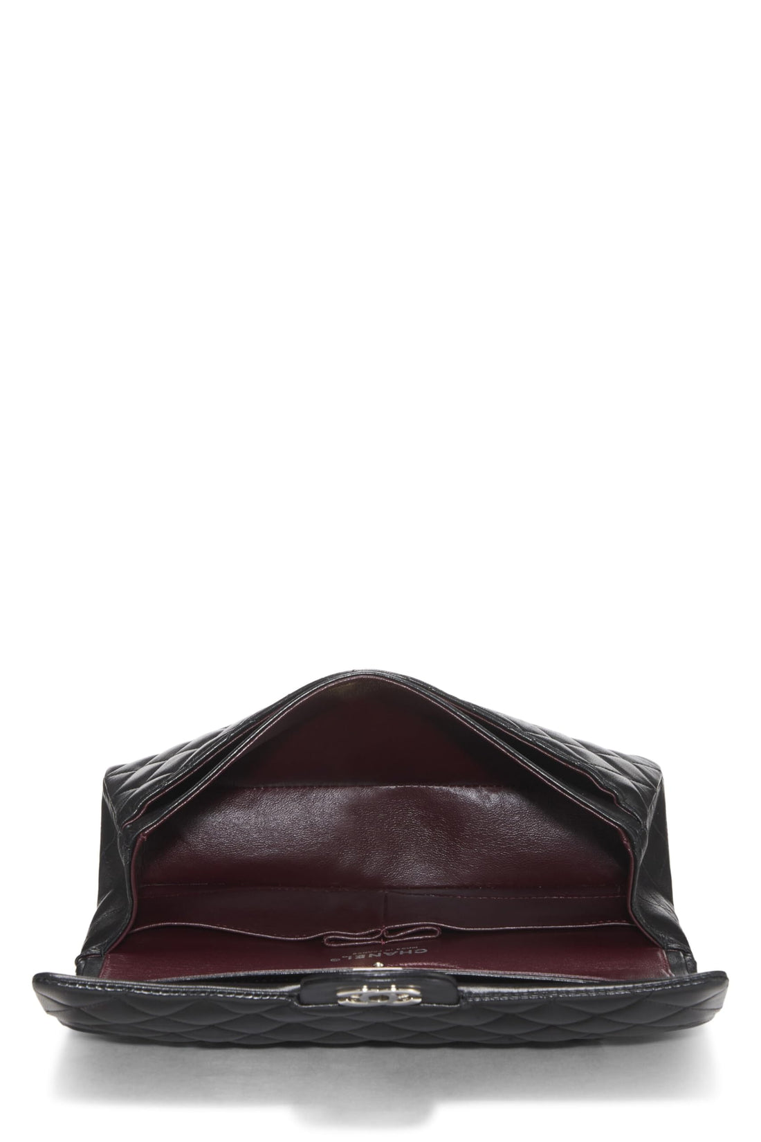 Chl,  Black Quilted Lambskin Classic Double Flap Medium, Black - Loose Stones
