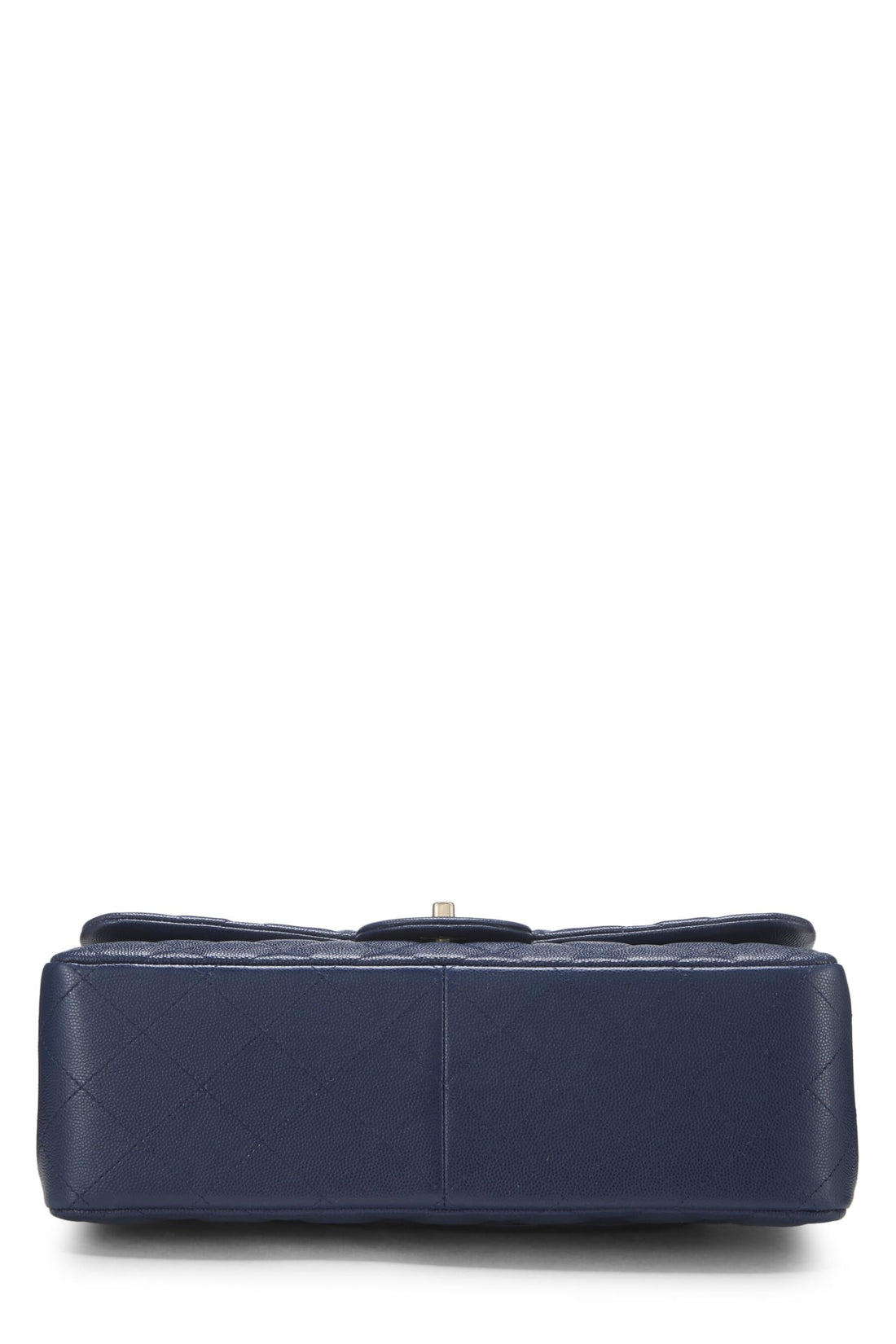 Chl,  Navy Quilted Caviar New Classic Double Flap Jumbo, Navy - Loose Stones