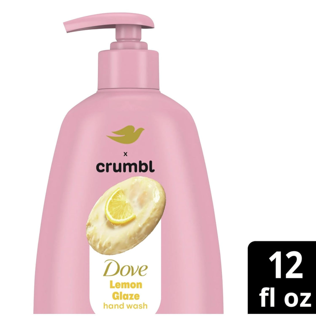 Dove X Crumbl Moisturizing Liquid Hand Wash Lemon Glaze | 2-pack, of 12 oz Hand Wash with Pump | Limited Edition (Lemon Glaze)