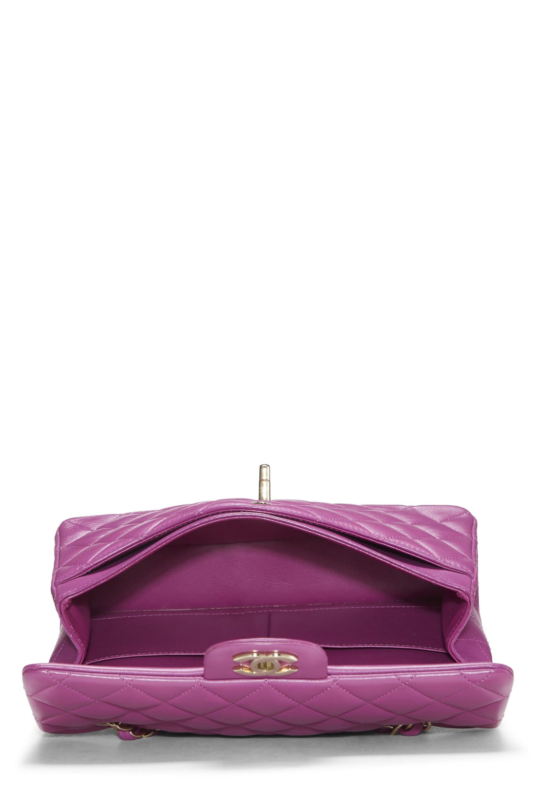 Chl,  Purple Quilted Lambskin Classic Double Flap Small, Purple - Loose Stones