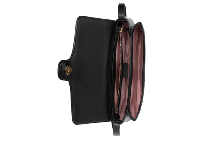 (WMNS) GUCCI Arli Gold Logo Leather Shoulder Messenger Bag Small Black Classic 550129-0V10G-1000 - Shoulder Bags - 6