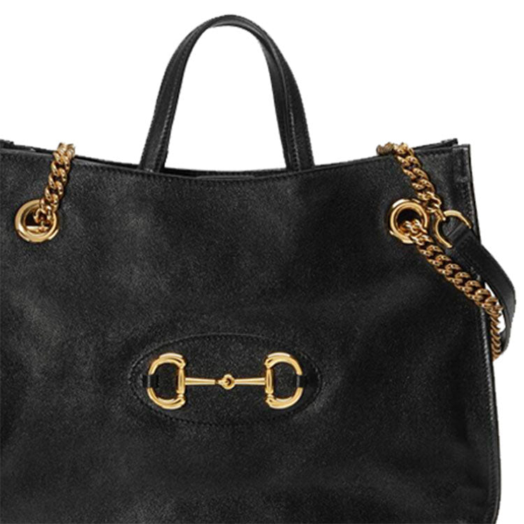 (WMNS) GUCCI 1955 Button Tote hand Bag Single Shoulder Bag Middle Black 621144-1U10G-1000 - Shoulder Bags - 6