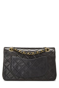 Chl,  Black Quilted Lambskin Classic Double Flap Small, Black - Loose Stones - 3