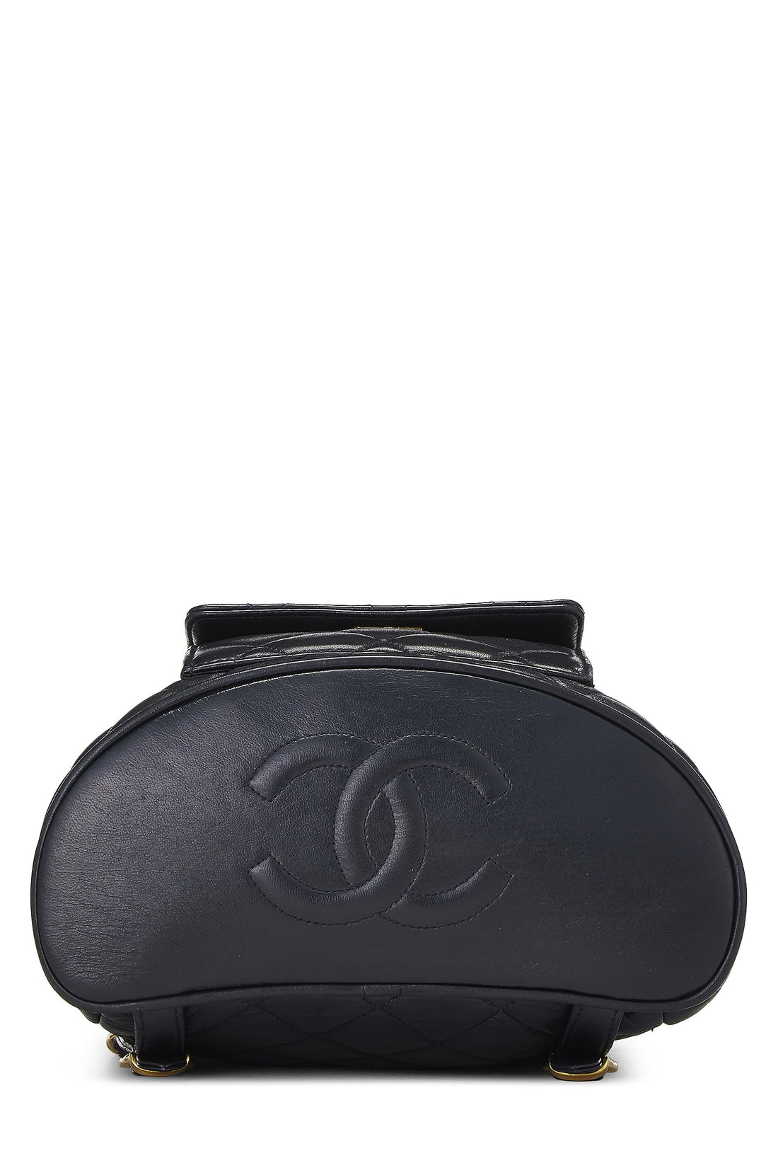 Chl,  Black Quilted Lambskin 'CC' Classic Backpack Small, Black - Loose Stones