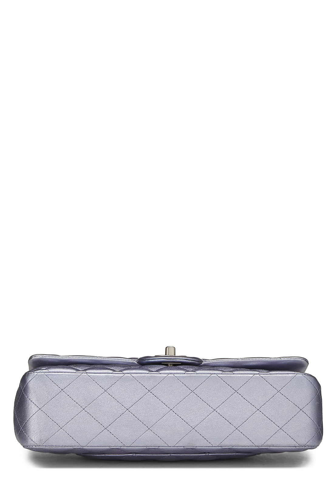 Chl,  Metallic Purple Quilted Lambskin Classic Double Flap Medium, Purple - Loose Stones