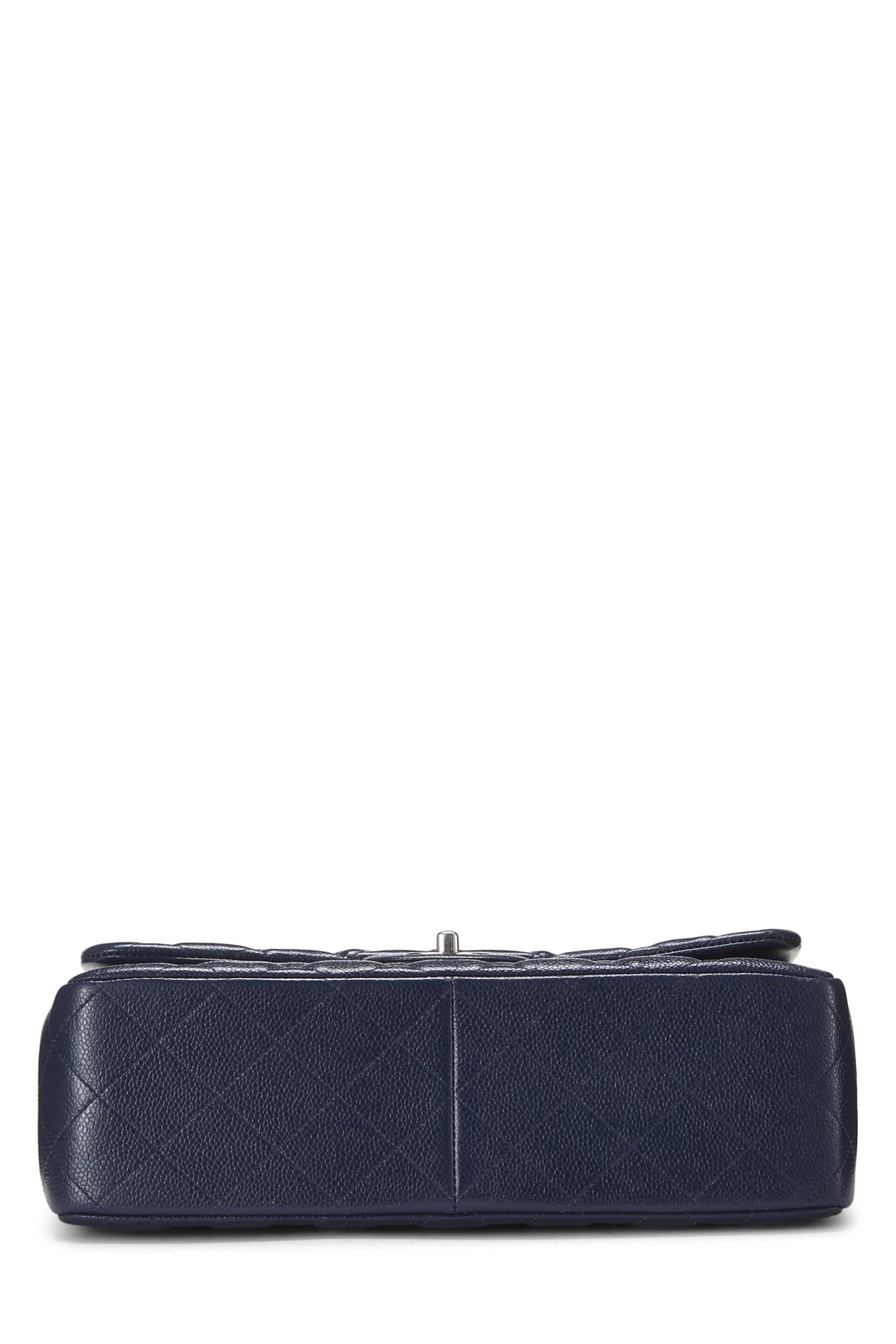 Chl,  Navy Quilted Caviar New Classic Double Flap Jumbo, Navy - Loose Stones
