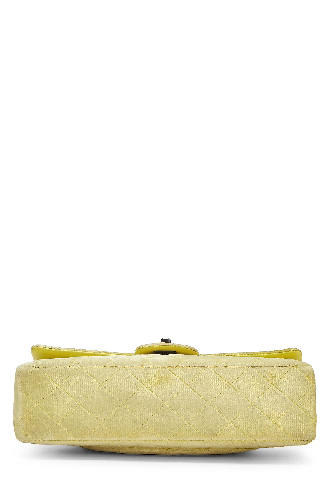Chl,  Yellow Quilted Velvet Classic Double Flap Small, Yellow - Loose Stones