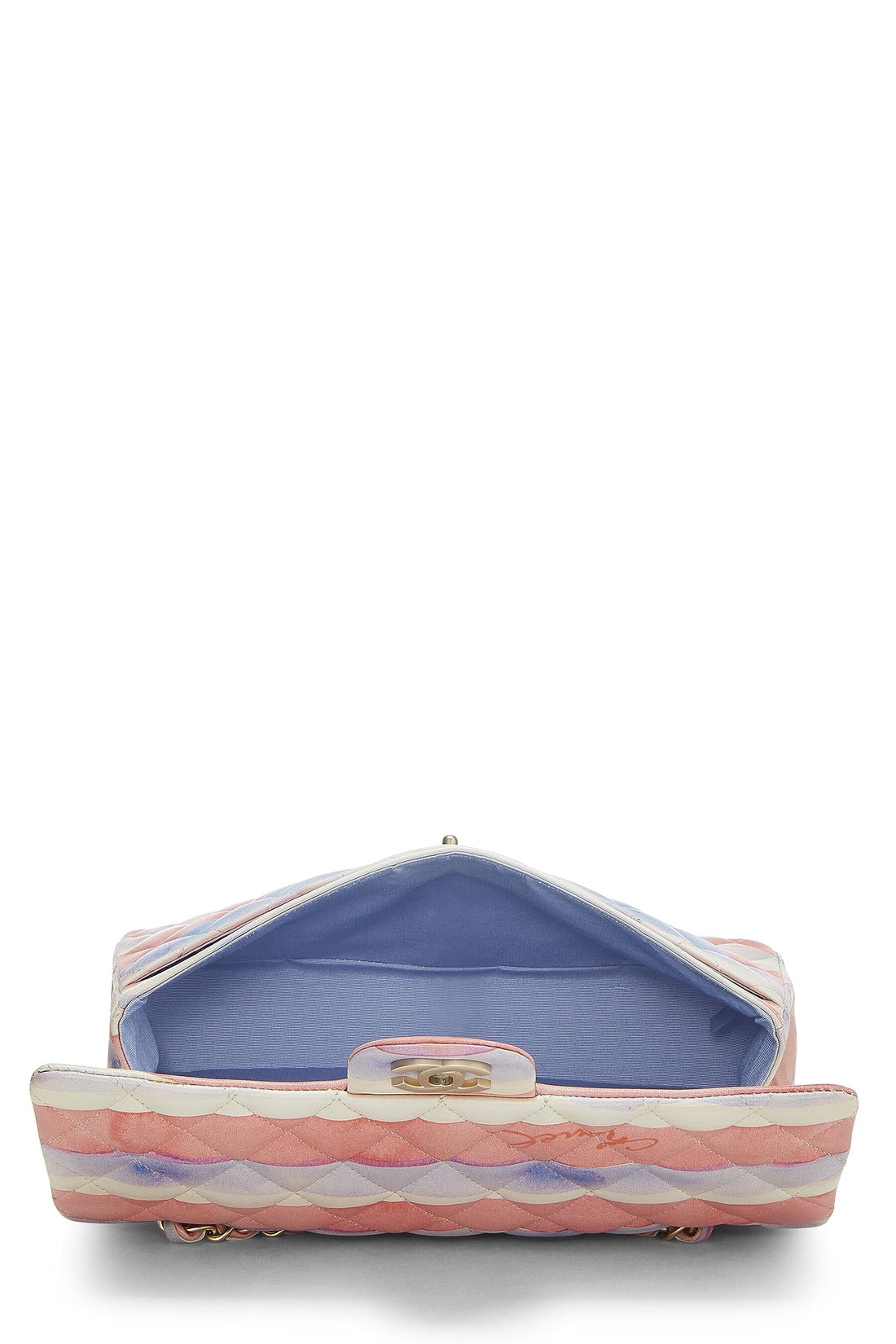 Chl,  Multicolor Lambskin Watercolor Classic Double Flap Medium, Multi - Loose Stones