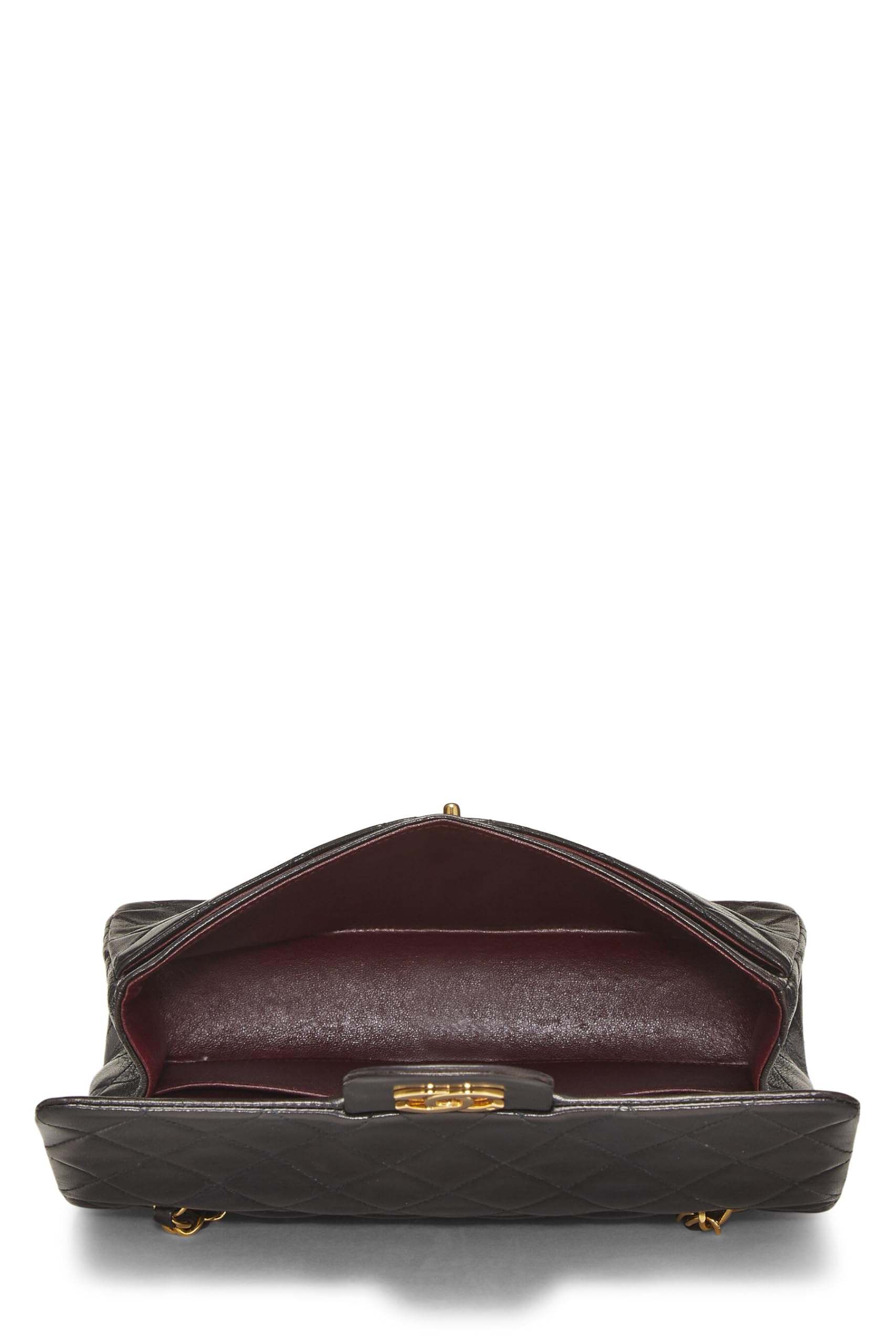 Chl,  Black Quilted Lambskin Classic Double Flap Small, Black - Loose Stones