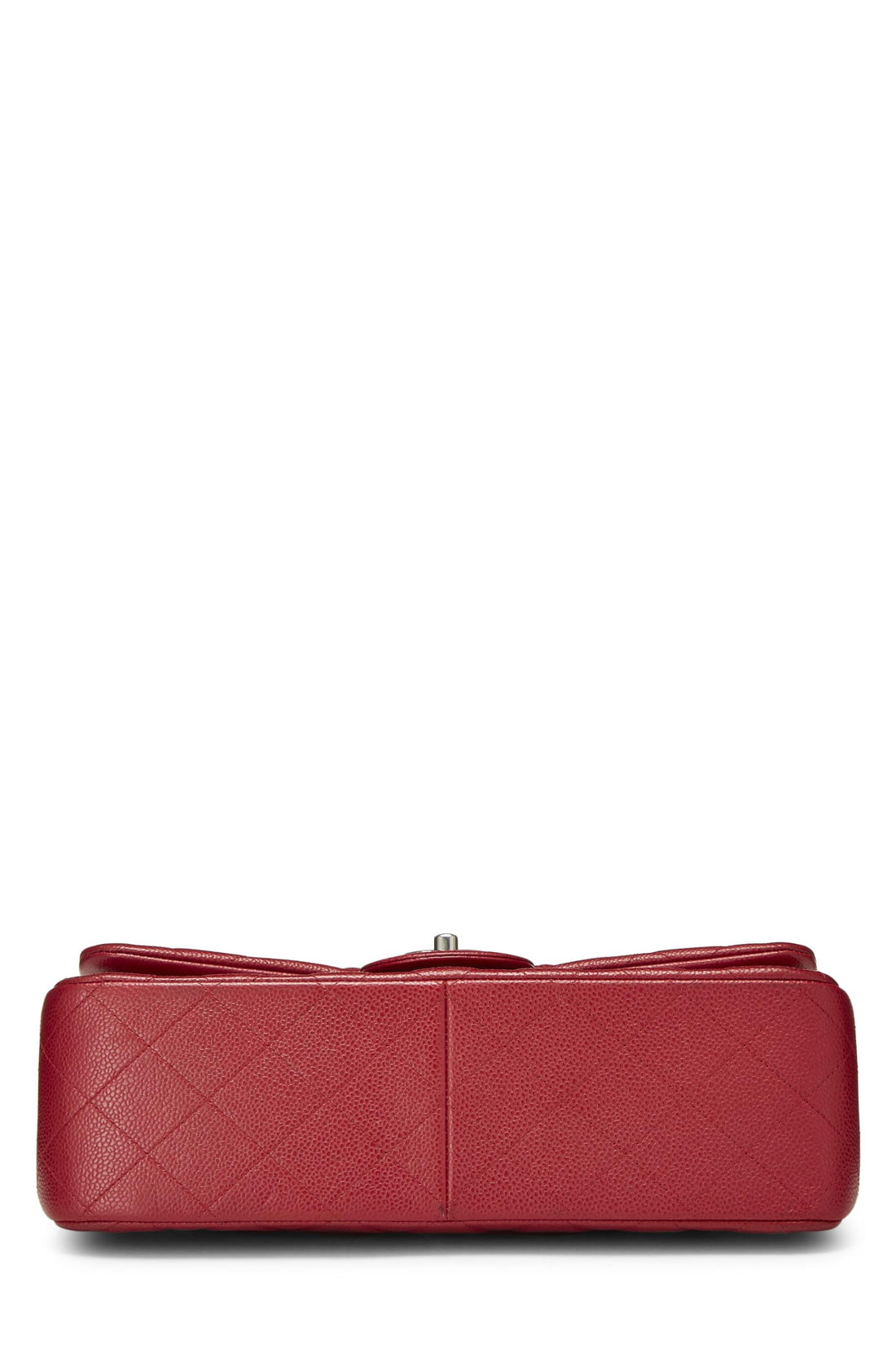 Chl,  Red Quilted Caviar New Classic Double Flap Jumbo, Red - Loose Stones