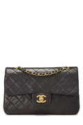 Chl,  Black Quilted Lambskin Classic Double Flap Small, Black - Loose Stones - 6