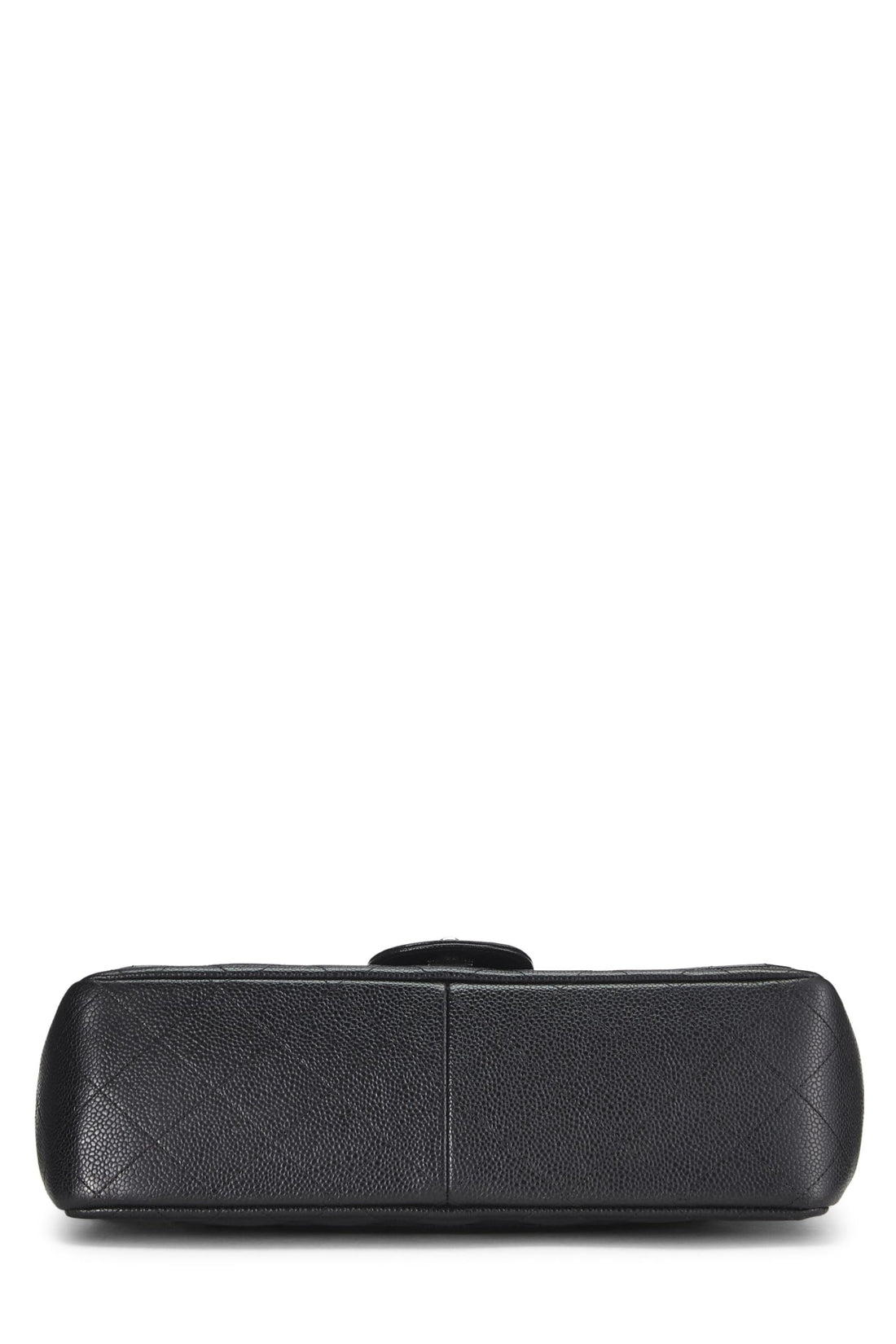 Chl,  Black Quilted Caviar New Classic Double Flap Jumbo, Black - Loose Stones