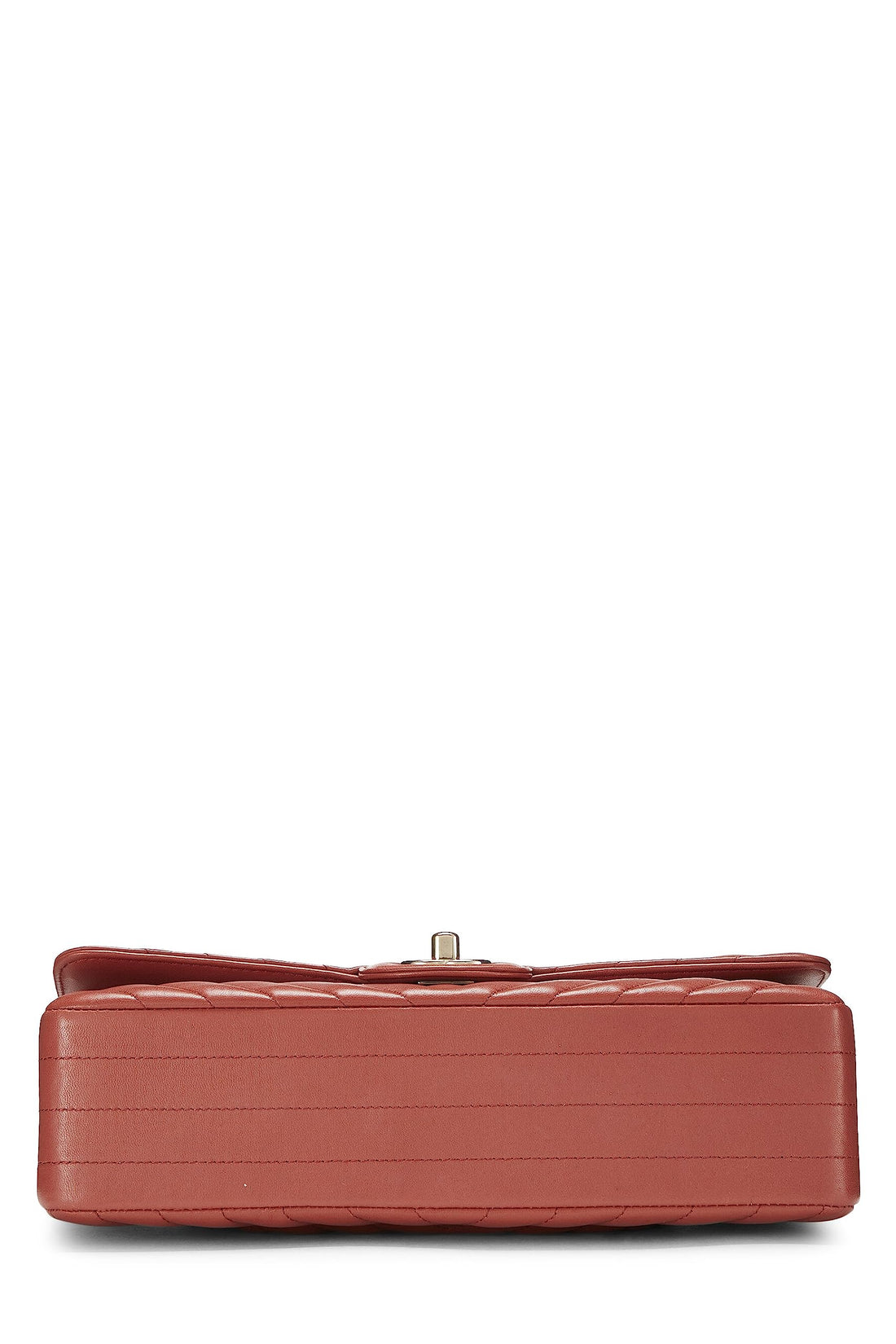 Chl,  Orange Chevron Lambskin Classic Double Flap Medium, Orange - Loose Stones