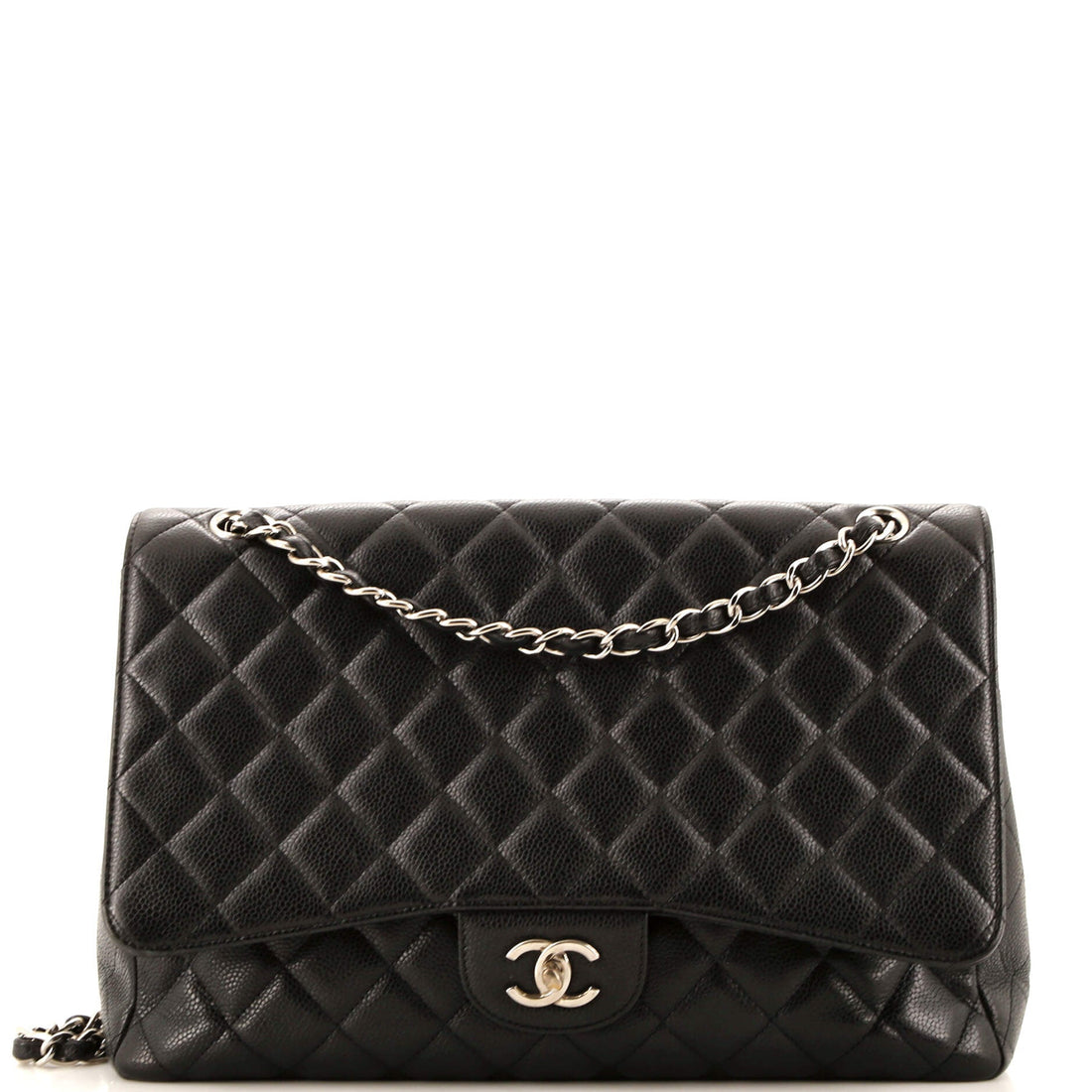 CHANEL Vintage Classic Single Flap Bag Quilted Caviar Maxi - Handbag & Wallet Accessories