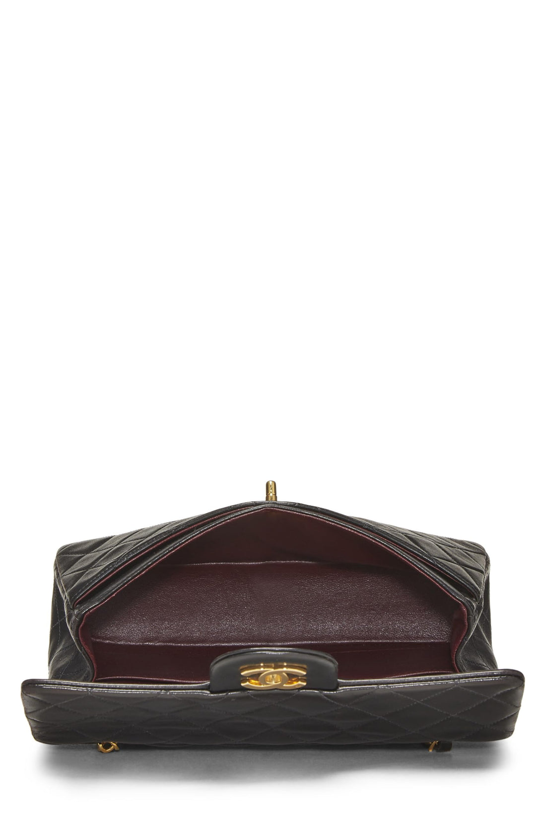 Chl,  Black Quilted Lambskin Classic Double Flap Small, Black - Loose Stones