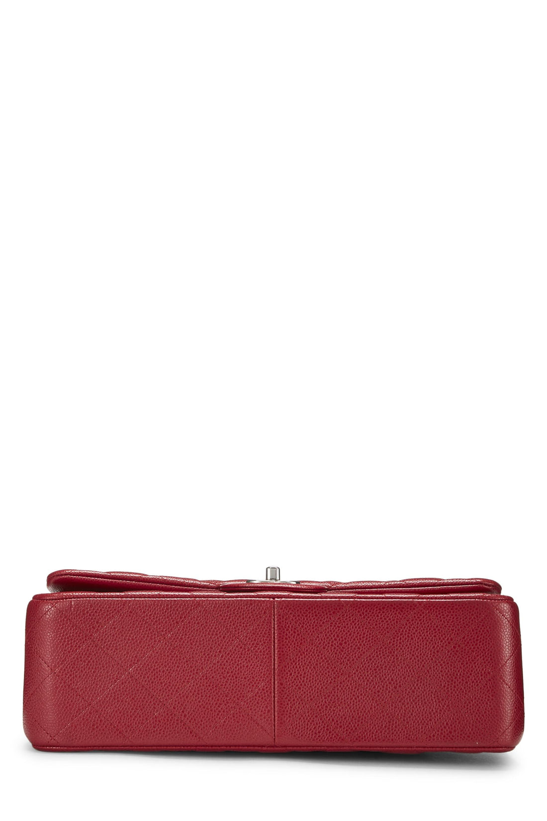 Chl,  Red Quilted Caviar New Classic Double Flap Jumbo, Red - Loose Stones