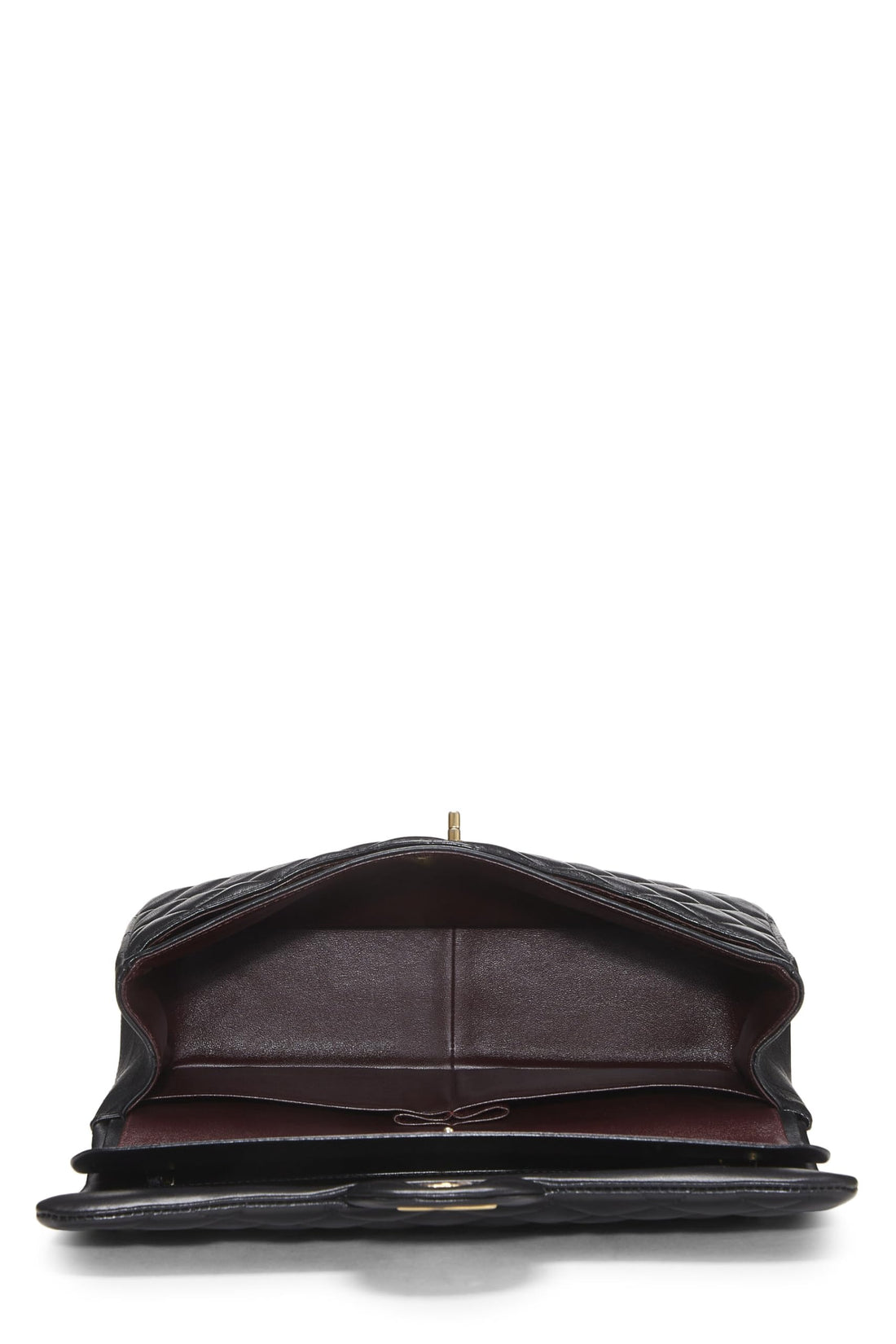 Chl,  Black Quilted Lambskin New Classic Double Flap Jumbo, Black - Loose Stones