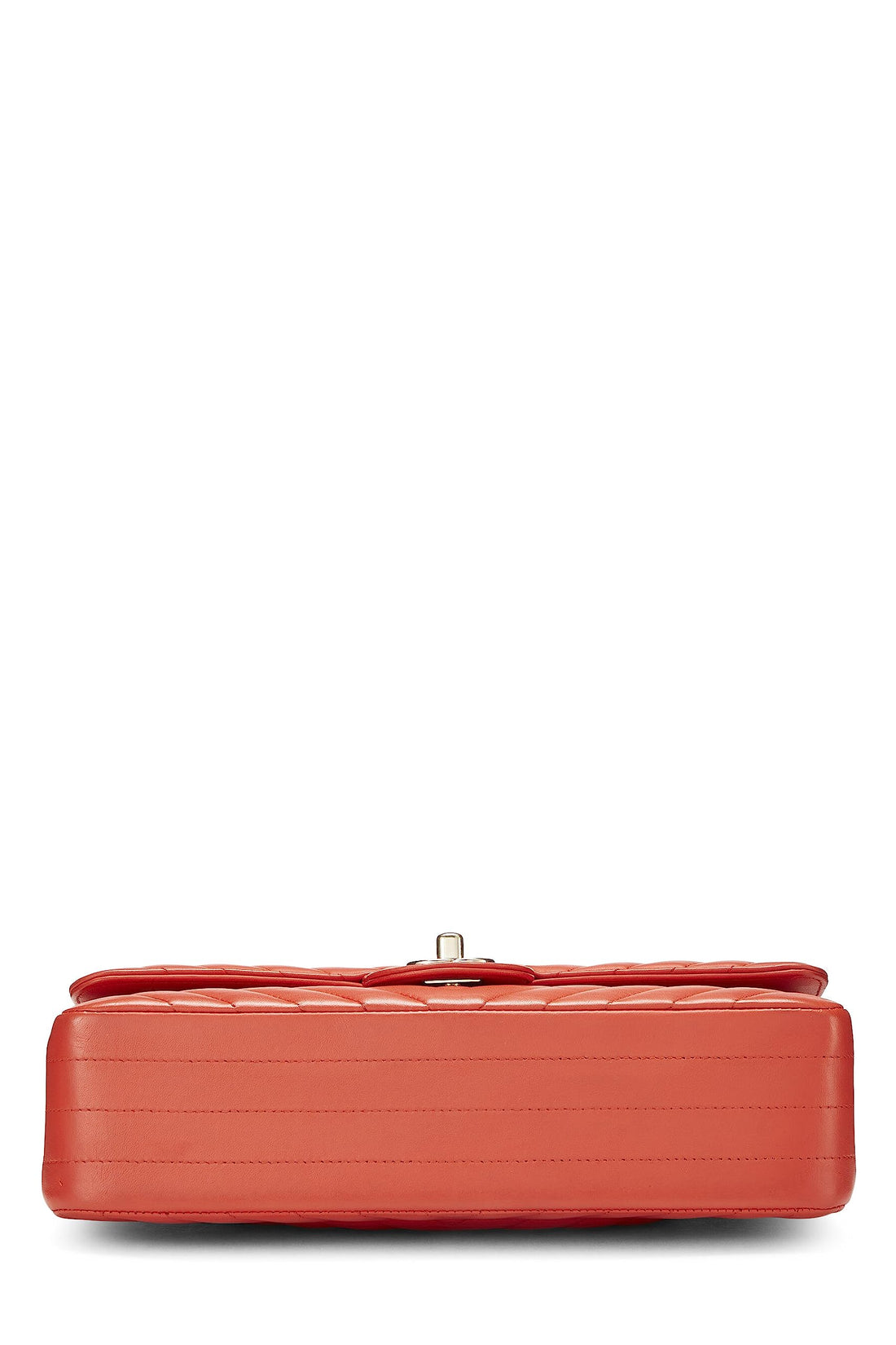 Chl,  Orange Chevron Lambskin Classic Double Flap Medium, Black - Loose Stones