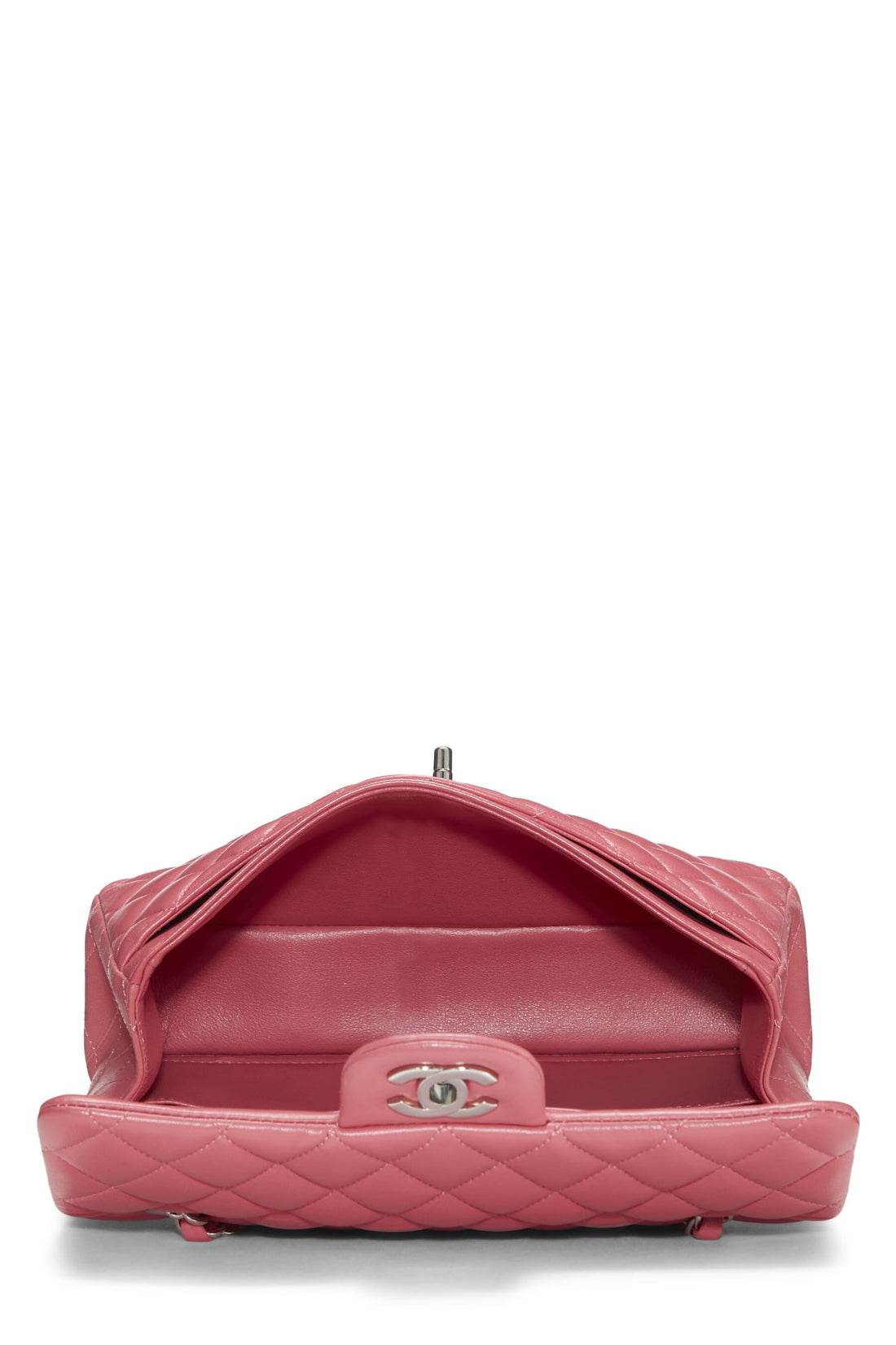 Chl,  Pink Quilted Lambskin Classic Double Flap Small, Pink - Loose Stones