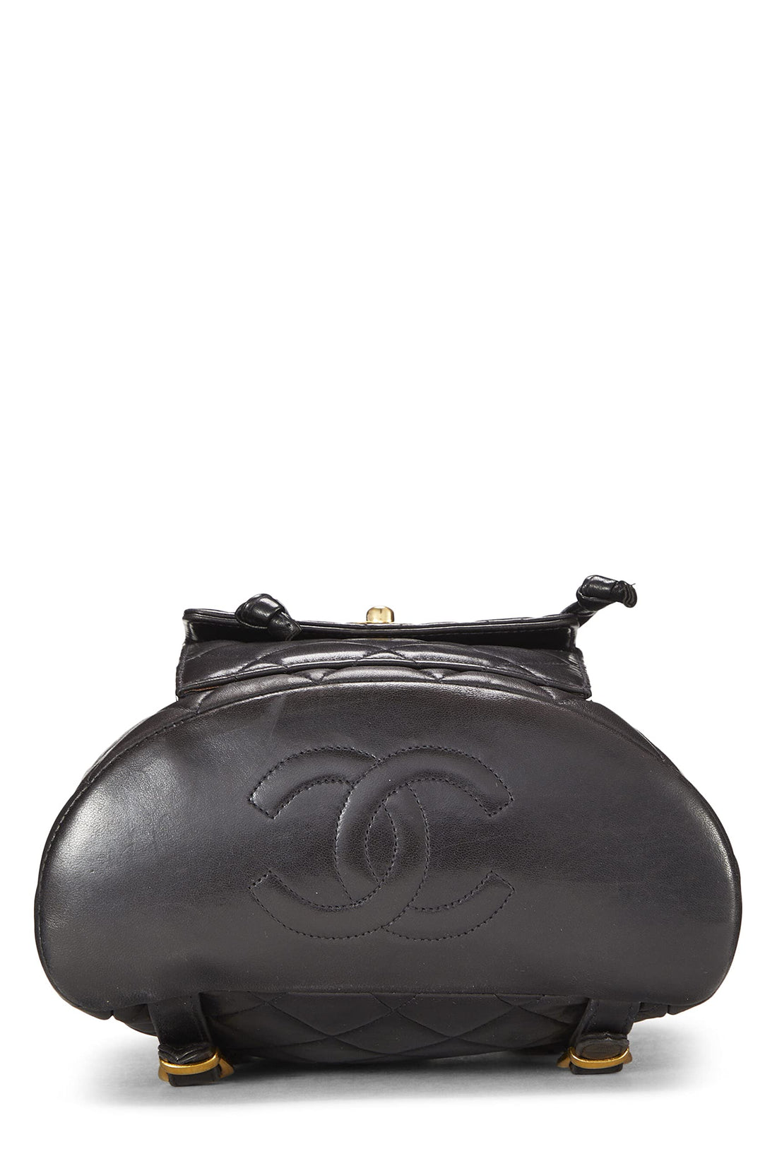 Chl,  Black Quilted Lambskin Classic Backpack Medium, Black - Loose Stones