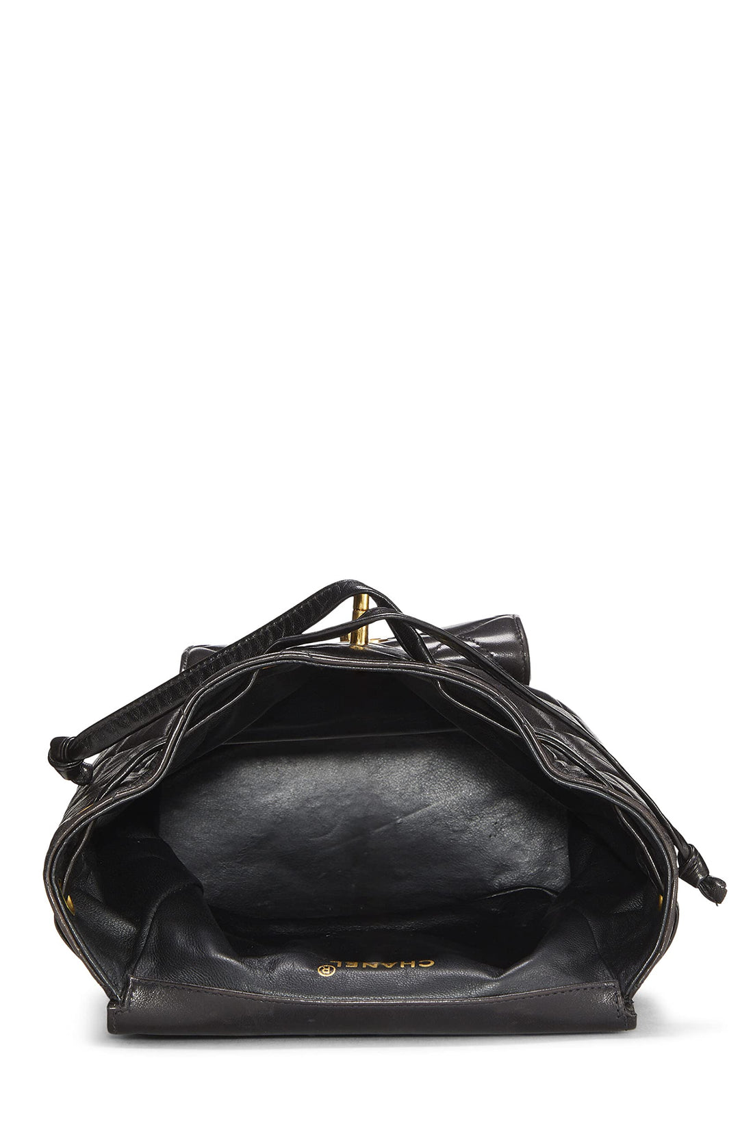 Chl,  Black Quilted Lambskin Classic Backpack Medium, Black - Loose Stones