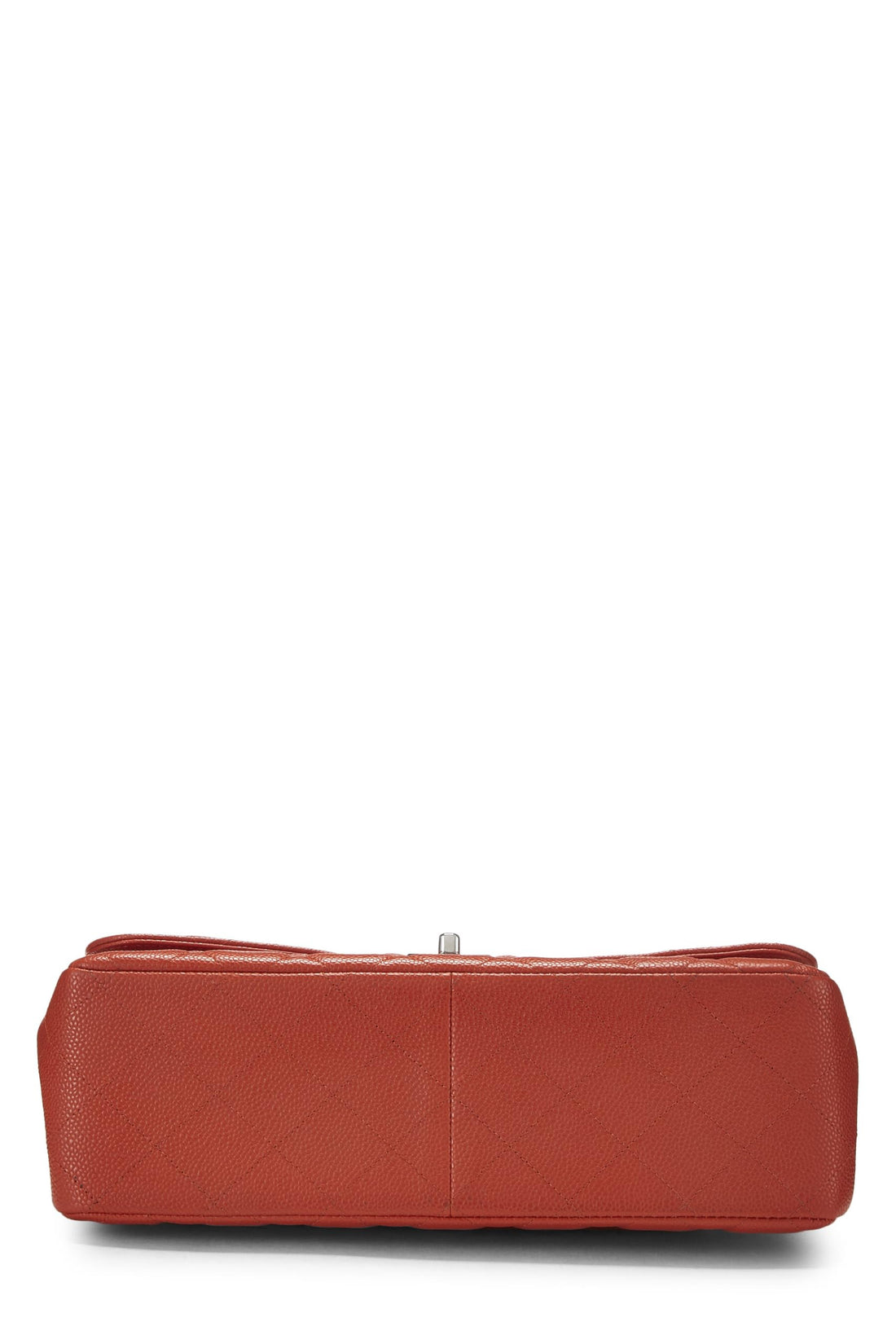 Chl,  Orange Quilted Caviar New Classic Double Flap Jumbo, Orange - Loose Stones