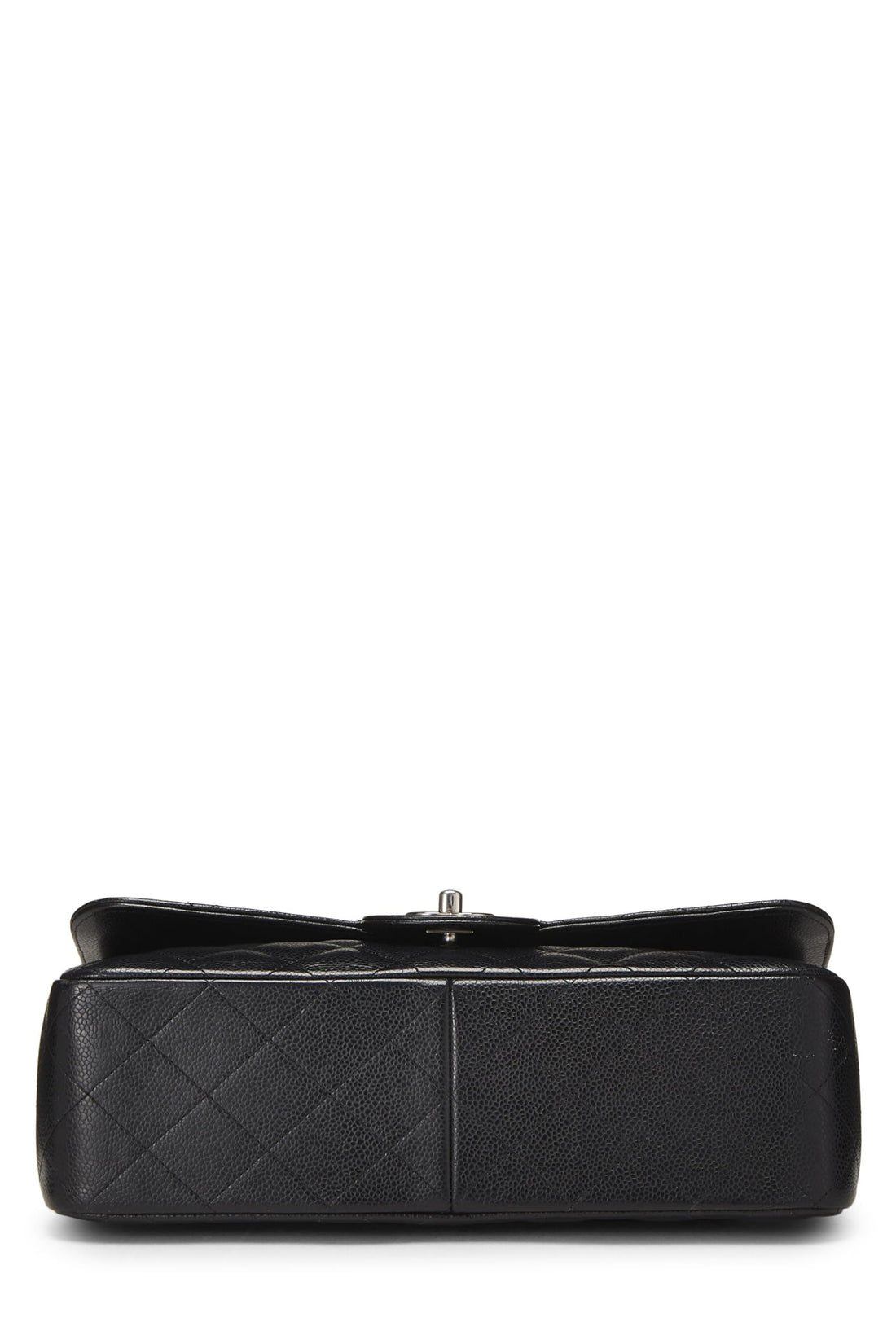 Chl,  Black Quilted Caviar New Classic Flap Jumbo, Black - Loose Stones
